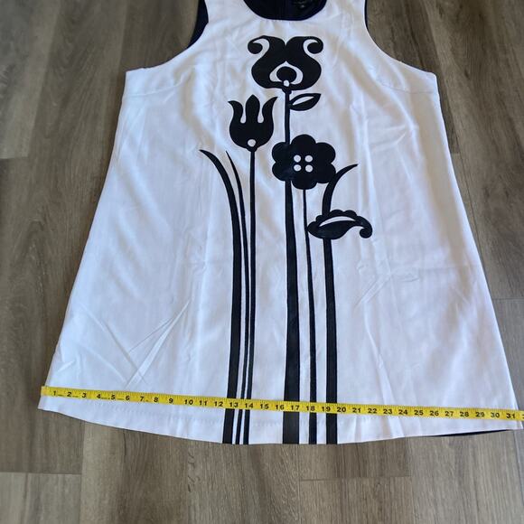 Victoria Beckham x Target Mod Shift Dress Sz 3XL White Black Tulip Applique - Picture 9 of 12